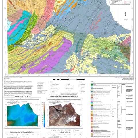 1:1000 000 scale - Pre-Kalahari Geological Interpretation Northern Botswana