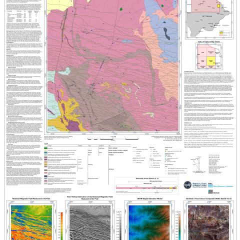 1:125 000 scale - Pre-Kalahari Geological Interpretation 2026D Mosetse