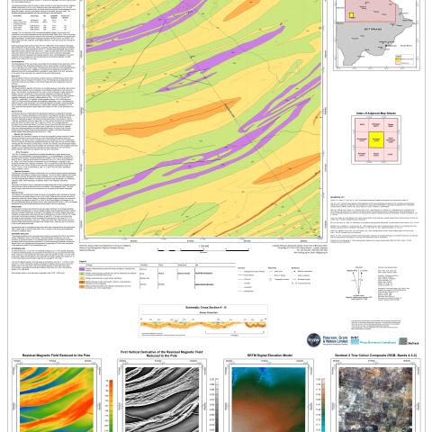 1:125 000 scale - Pre-Kalahari Geological Interpretation 2121B Khodabis