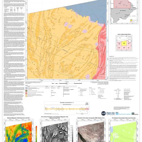 1:250,000 scale - Pre-Kalahari Geological Interpretation 1821 Tsodilo Hill