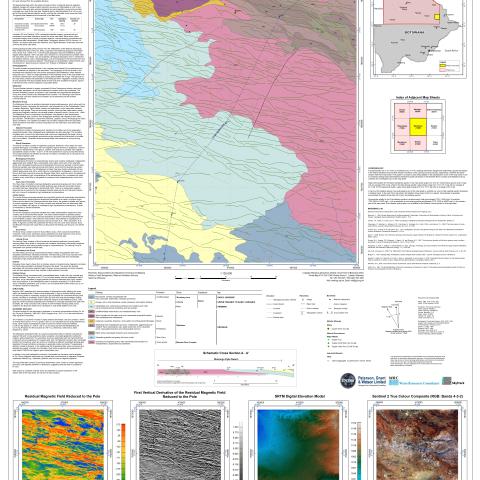 1:125 000 scale - Pre-Kalahari Geological Interpretation 2126B Matsitama